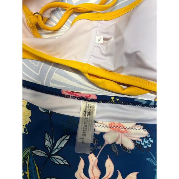 NEW Cupshe wrap up top high waisted bikini sets two piece swimsuit size X-large - Picture 5 of 8